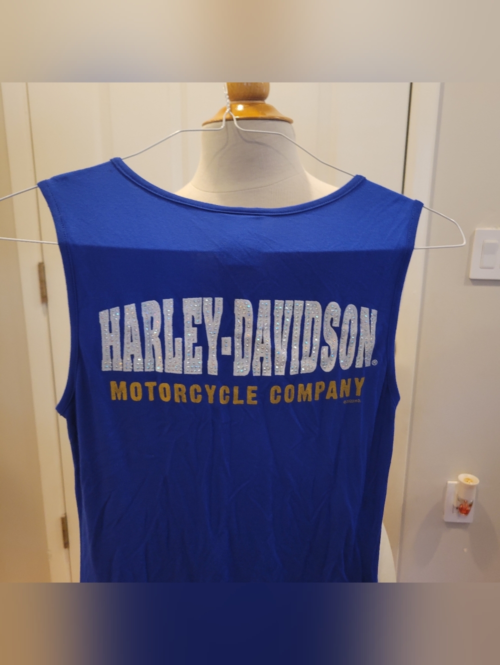 🏍EUC~ HARLEY-DAVIDSON TANK. RHINESTONES